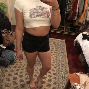 White kitty crop top